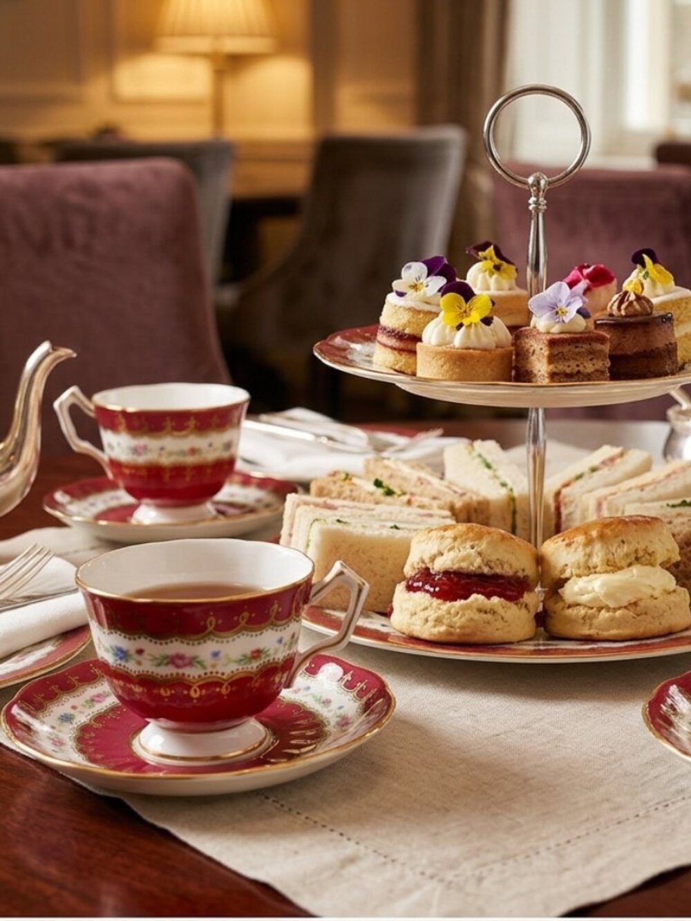 Vintage Aynsley Bone China Tea Cups & Saucers – Set of 6